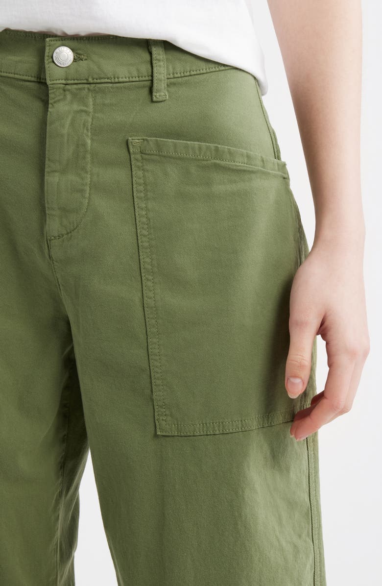 Frank & Eileen Bray Barrel Leg Cotton Twill Pants, Alternate, color, Olive