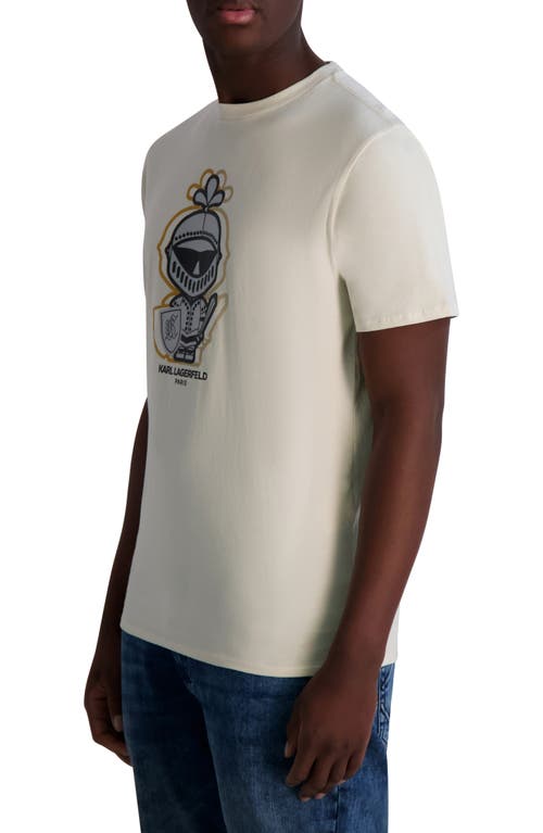 Karl Lagerfeld Paris Outline Karl Amour Cotton Graphic T-shirt In Natural