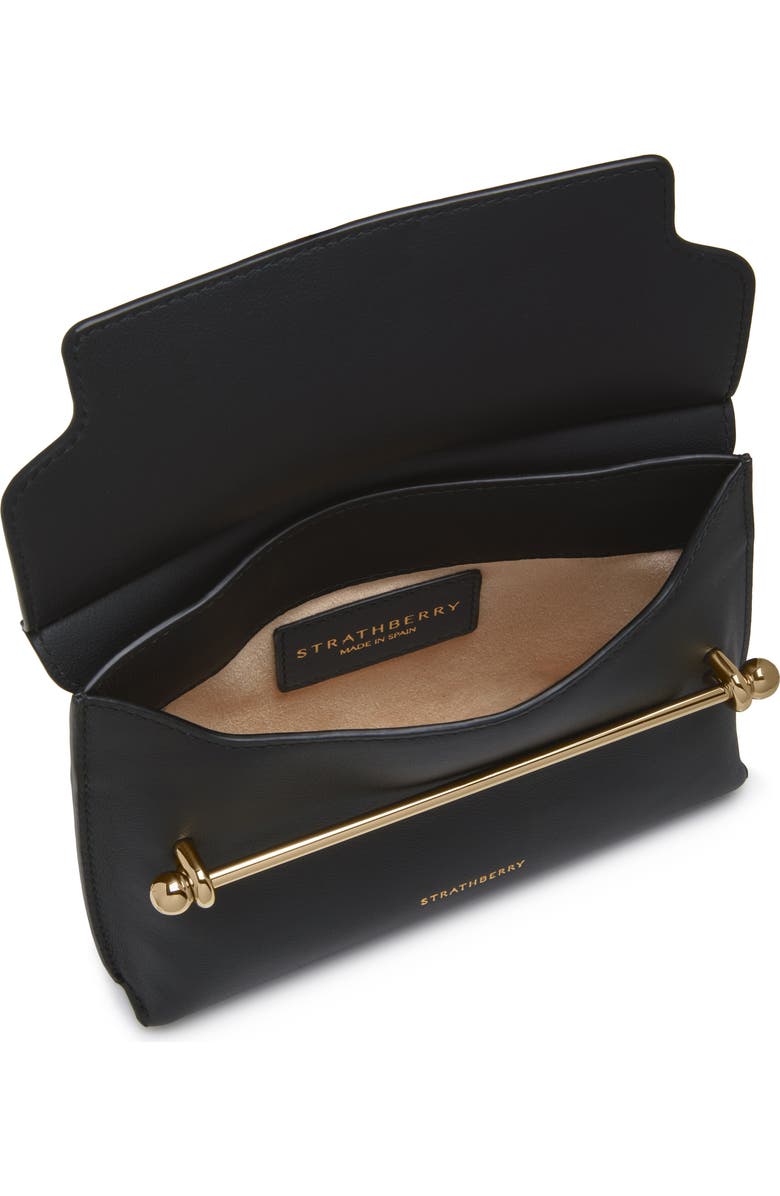 Strathberry Mini Stylist Leather Crossbody Bag, Alternate, color, Black