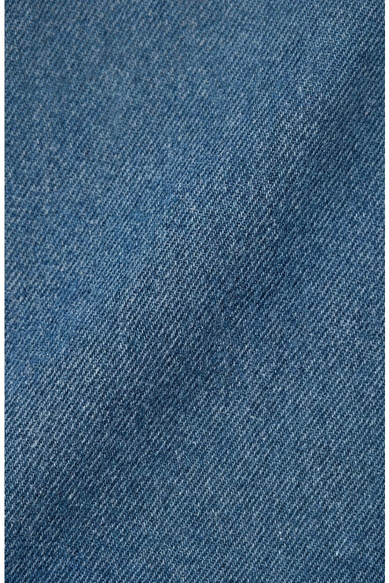 Denim Cap Sleeve Smocked Mini Dress, Alternate, color, Medium Wash Blue