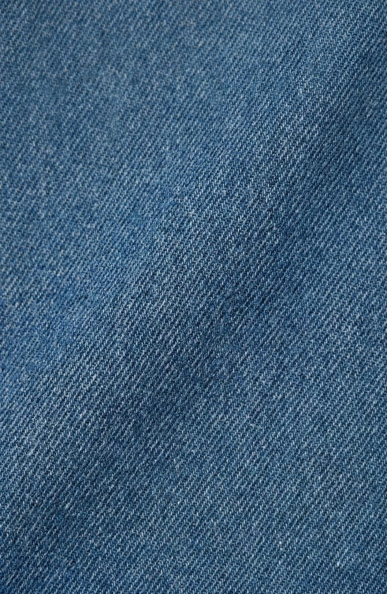 Modenaire Denim Cap Sleeve Smocked Mini Dress, Alternate, color, Medium Wash Blue