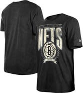 New Era Men's New Era Black Brooklyn Nets Throwback Vintage Boxy Mineral Wash T-Shirt