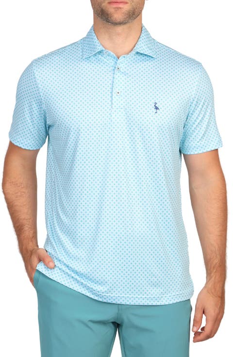 Floral Print Performance Polo