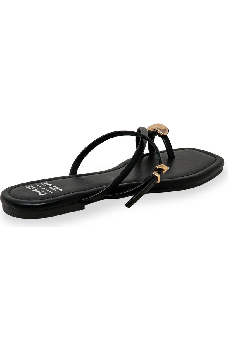 CHASE AND CHLOE Toe Loop Sandal, Alternate, color, Black
