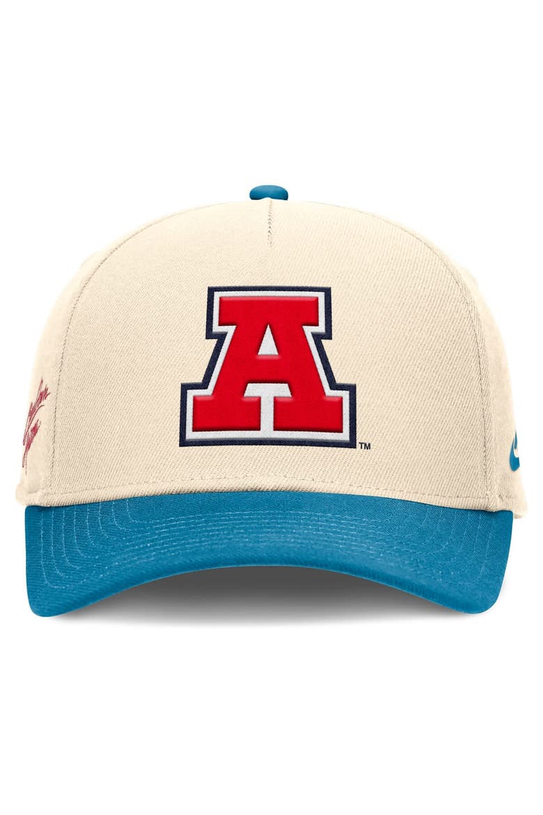 Men's Nike Natural/Turquoise Arizona Wildcats Academic Rise Dri-FIT Adjustable Hat, Alternate, color, Natural