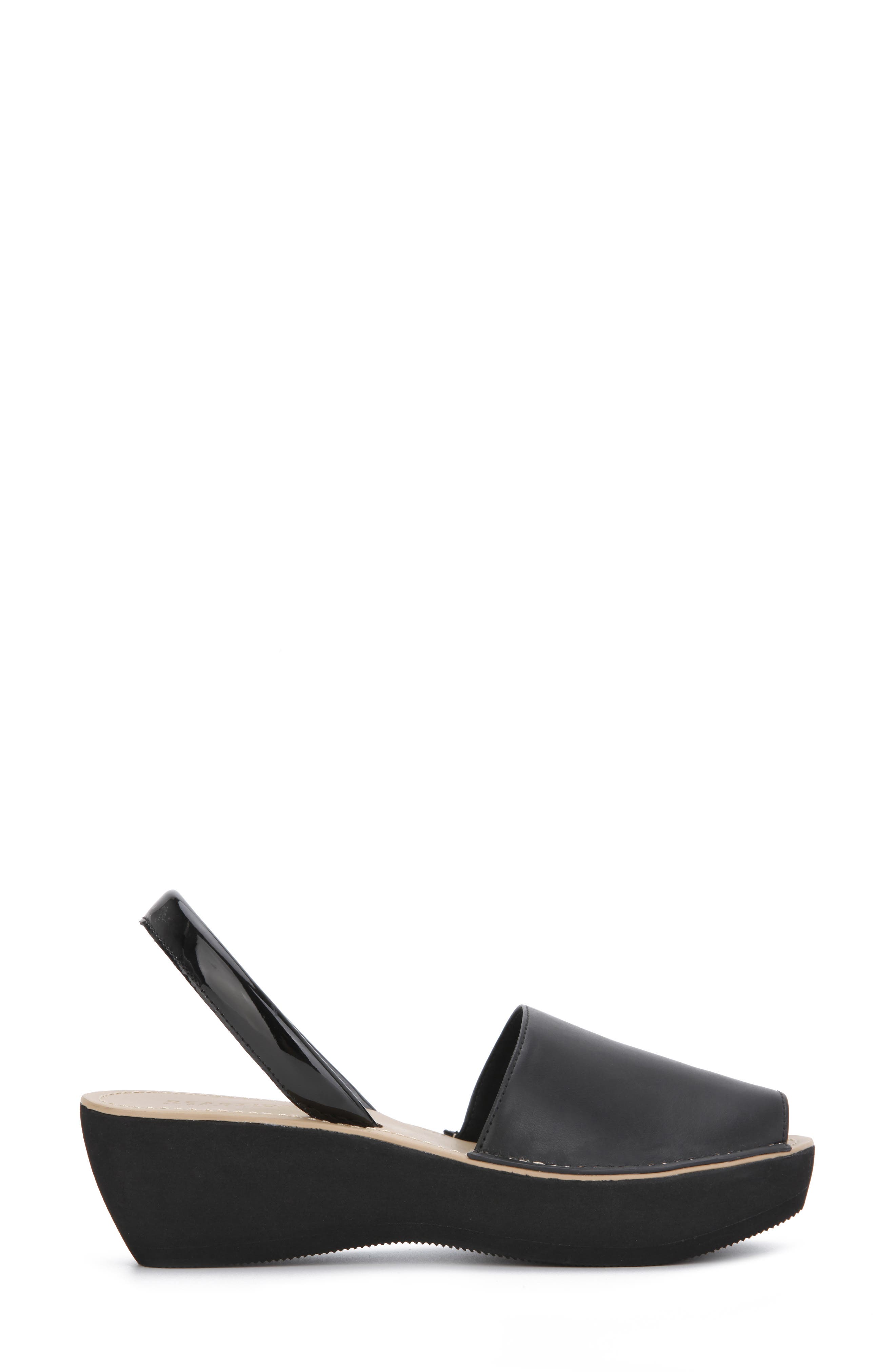 Fine Glass Platform Sandal, Alternate, color, BLACK