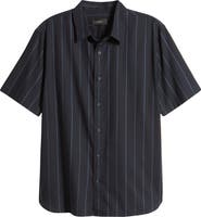 Vince Soft Stripe Short Sleeve Button-Up Shirt