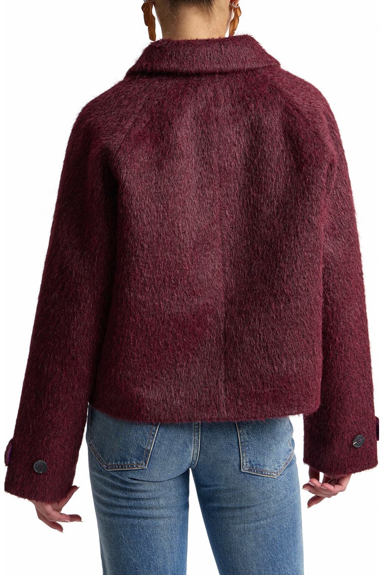 Crop Woolly Jacket, Alternate, color, CURRANT