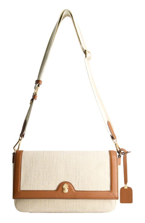 Lurex Linen Long Flap Crossbody