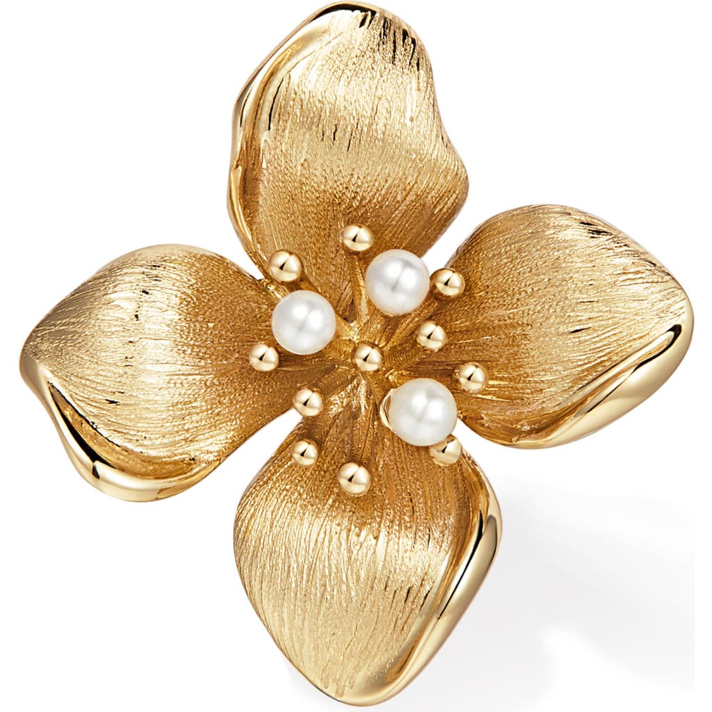 Rc Retro Chic Blossom Brooch In Gold