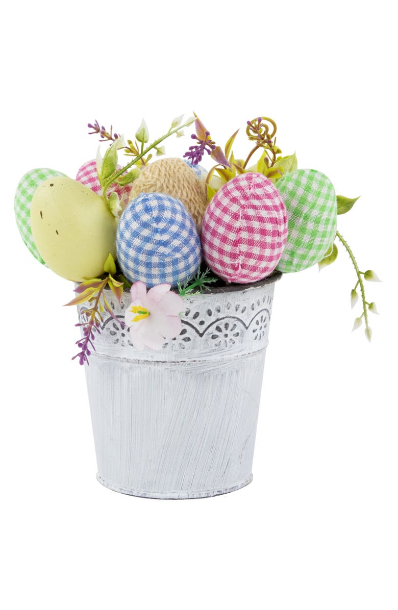 Northlight Easter Egg Spring Potted Floral Arrangement - 7", Alternate, color, Multi