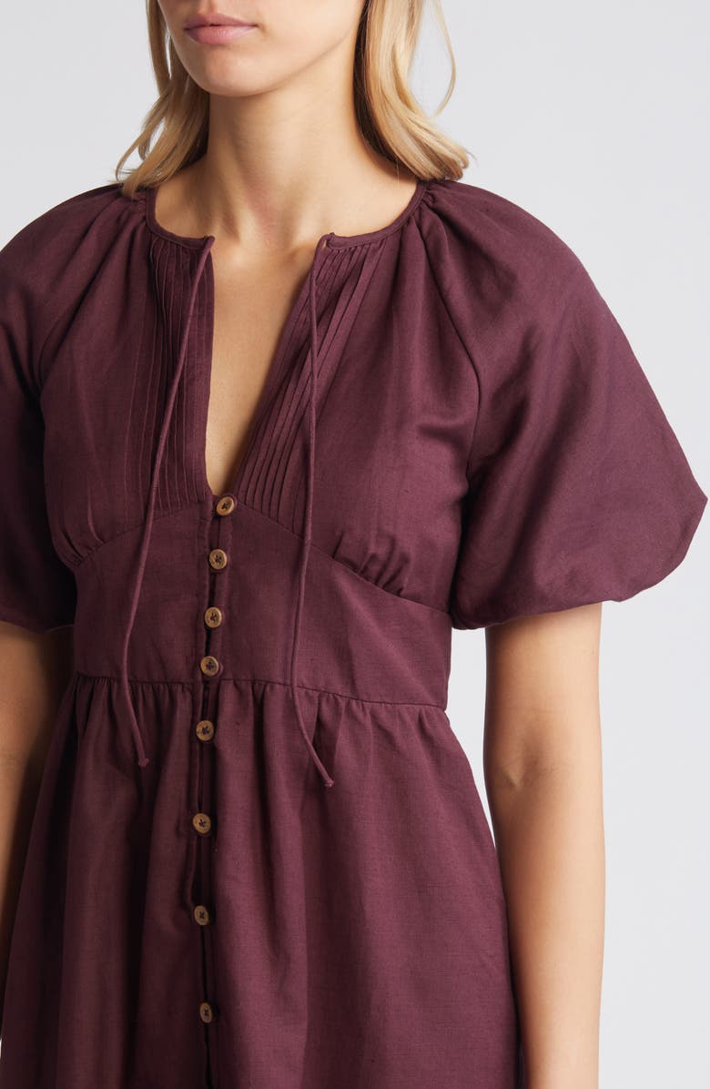 Nobody's Child Isabella Button Front Linen & Organic Cotton Maxi Dress, Alternate, color,