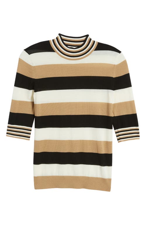 Hugo Boss Virgin-wool Crew-neck Sweater With Block Stripes