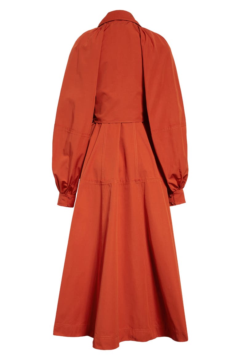 Interlace Convertible Trench Dress, Alternate, color, RUST