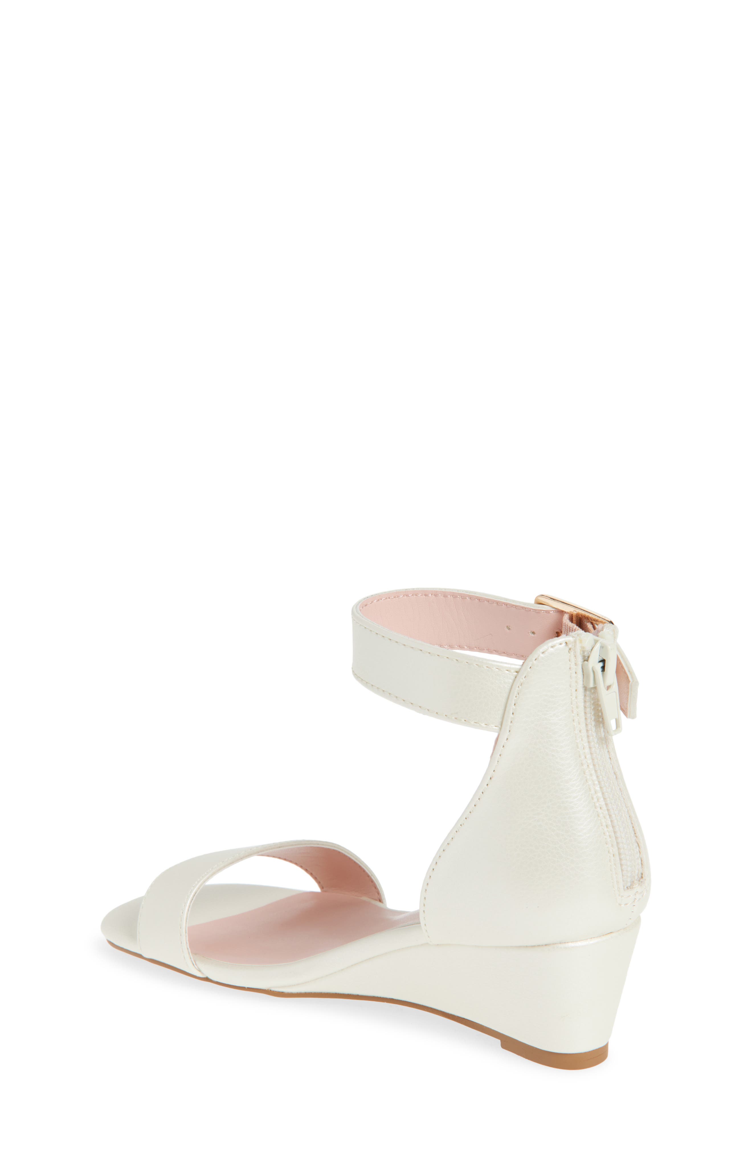 Nordstrom Kids' Ginny Wedge Sandal, Alternate, color, White Pearl