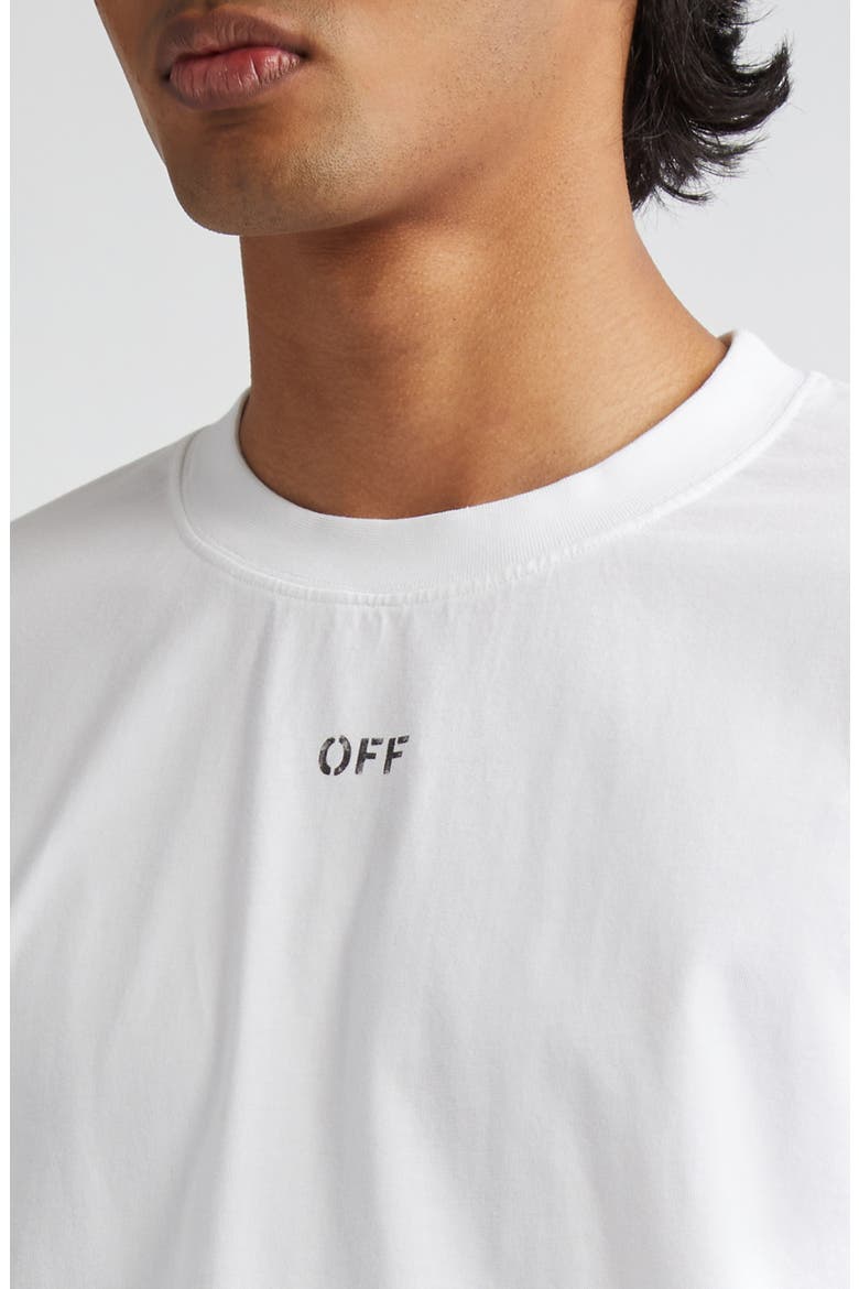 Off Stamp Slim Logo T-Shirt, Alternate, color, WHITE BLACK