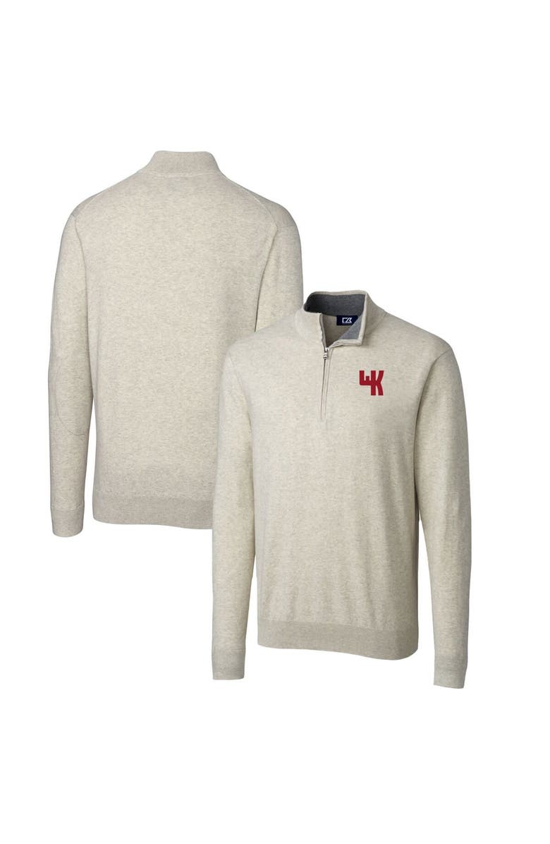 Cutter & Buck Men's Cutter & Buck Oatmeal Western Kentucky Hilltoppers Lakemont Quarter-Zip Pullover Sweater, Main, color,