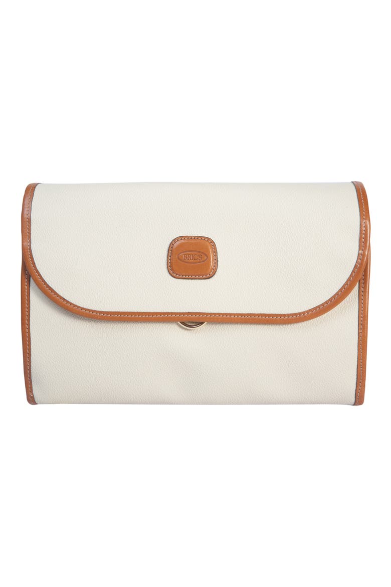 Firenze Faux Leather Trifold Dopp Kit, Main, color, CREAM