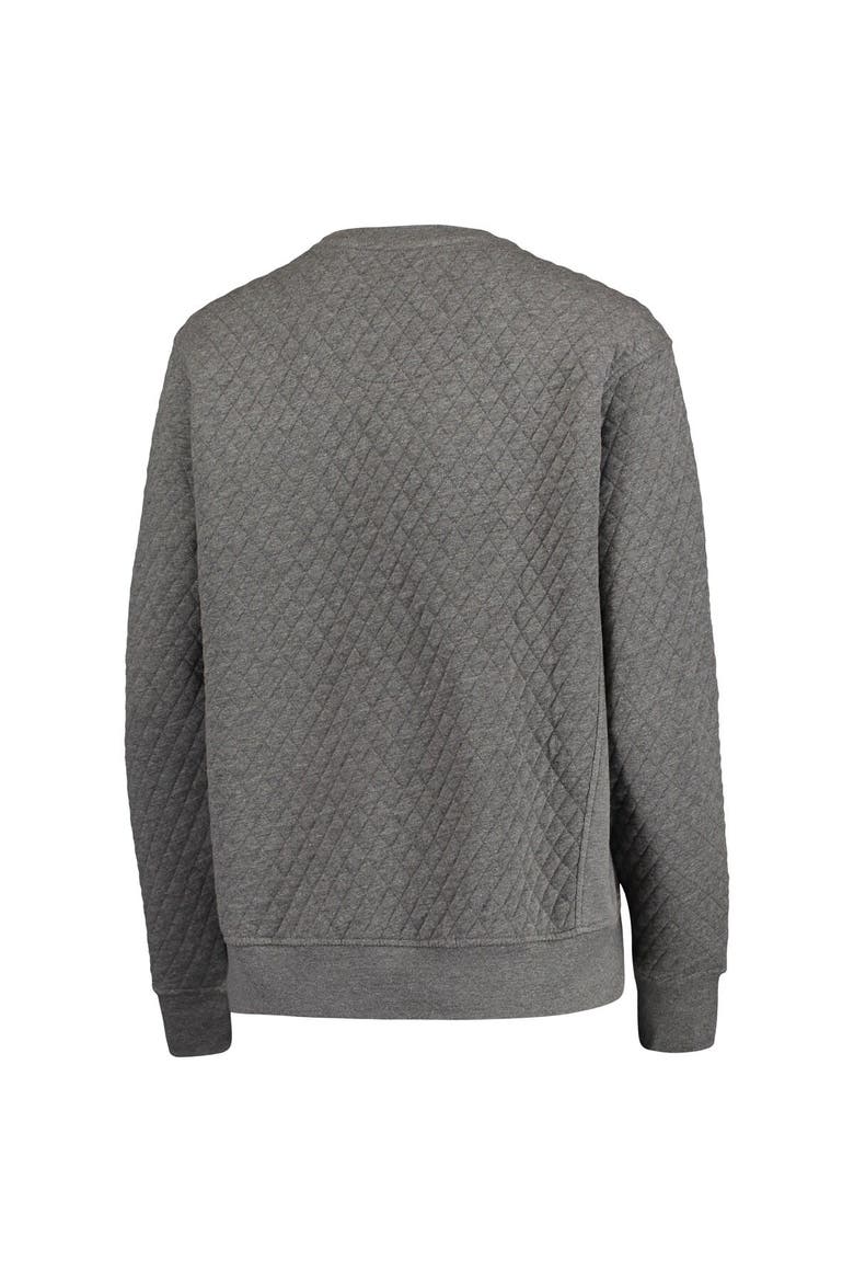 Women's Pressbox Heather Charcoal Texas A&M Aggies Moose Quilted Pullover Sweatshirt, Alternate, color, Heather Gray
