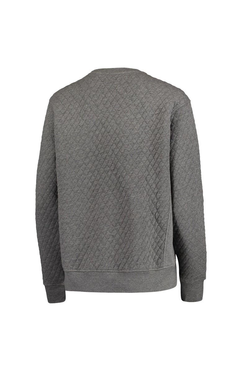 PRESSBOX Women's Pressbox Heather Charcoal Texas A&M Aggies Moose Quilted Pullover Sweatshirt, Alternate, color, Heather Gray