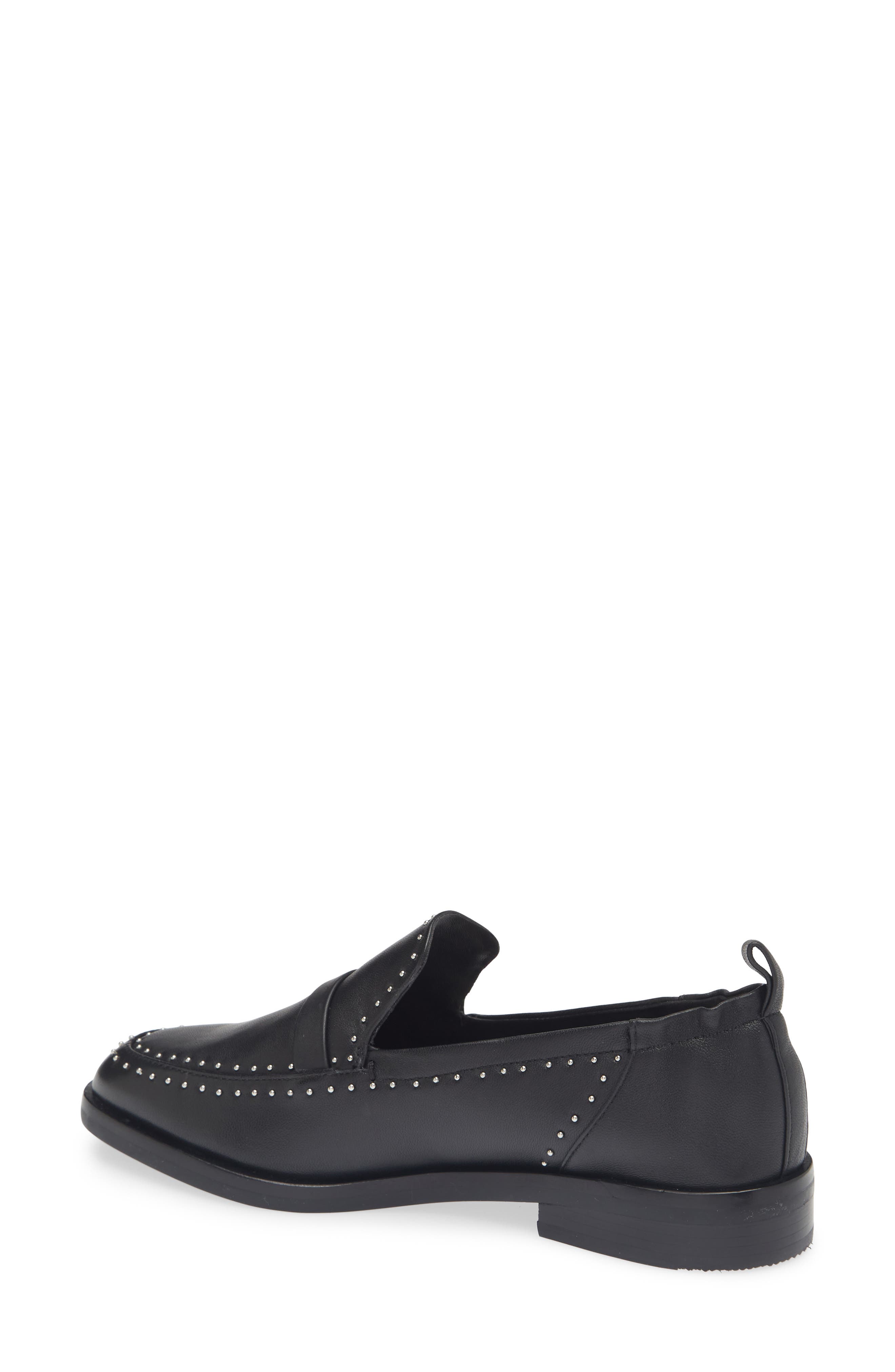 3.1 Phillip Lim Alexa Microstud Leather Penny Loafer, Alternate, color, Black