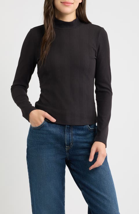 Mock Neck Long Sleeve Shirt