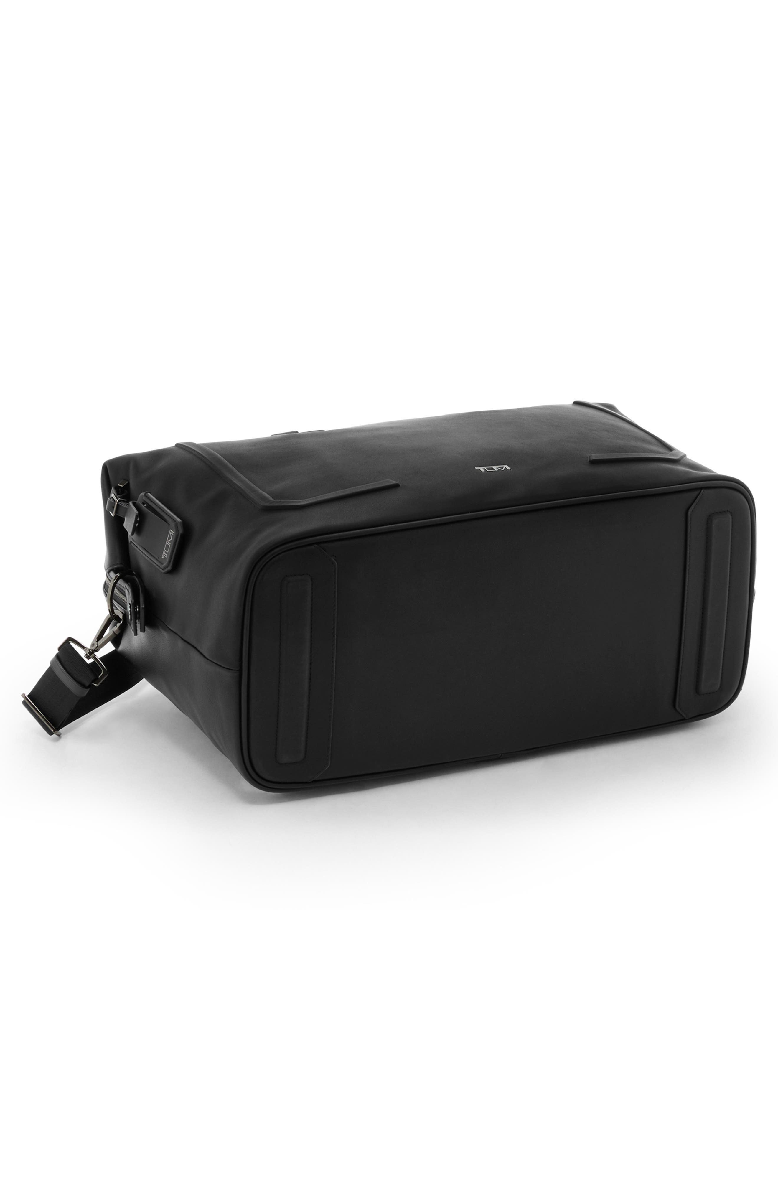 TUMI Nelson Leather Duffle Bag, Alternate, color, Black Bombe