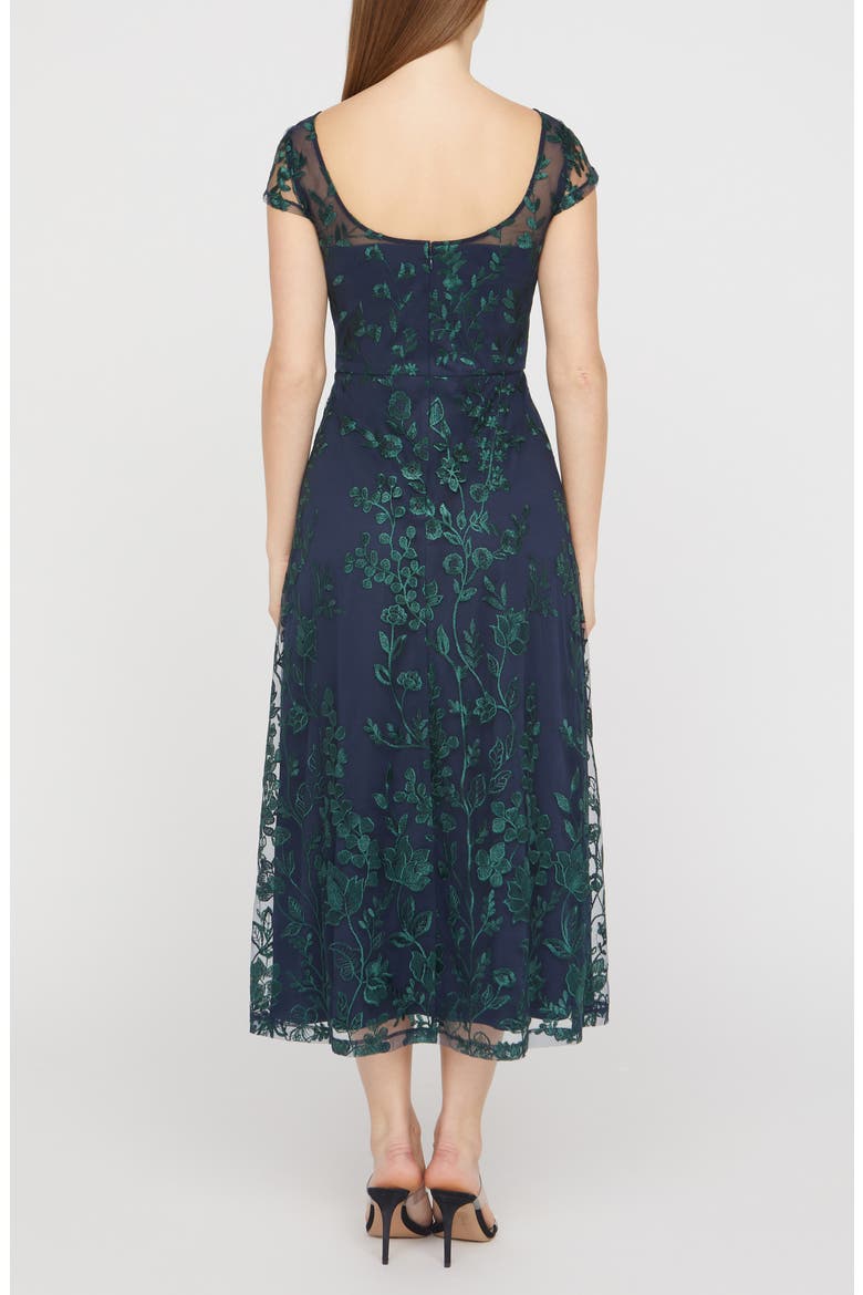 Meredith Floral Embroidery A-Line Dress, Alternate, color, NAVY/ GREEN