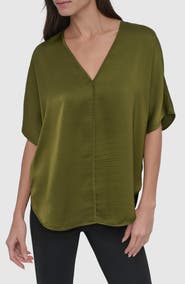 DKNY Short Sleeve Woven Top
