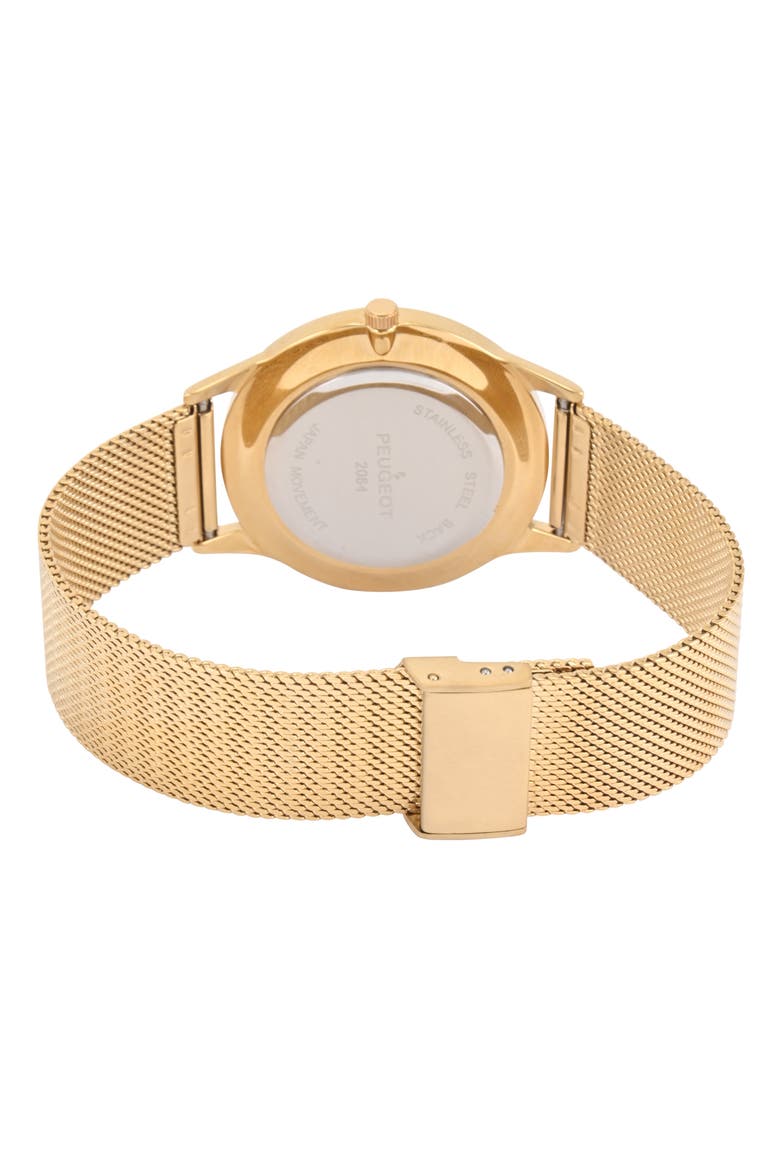 Minimalist Wafer Slim Round Watch- 40MM, Alternate, color, Mesh Champagne