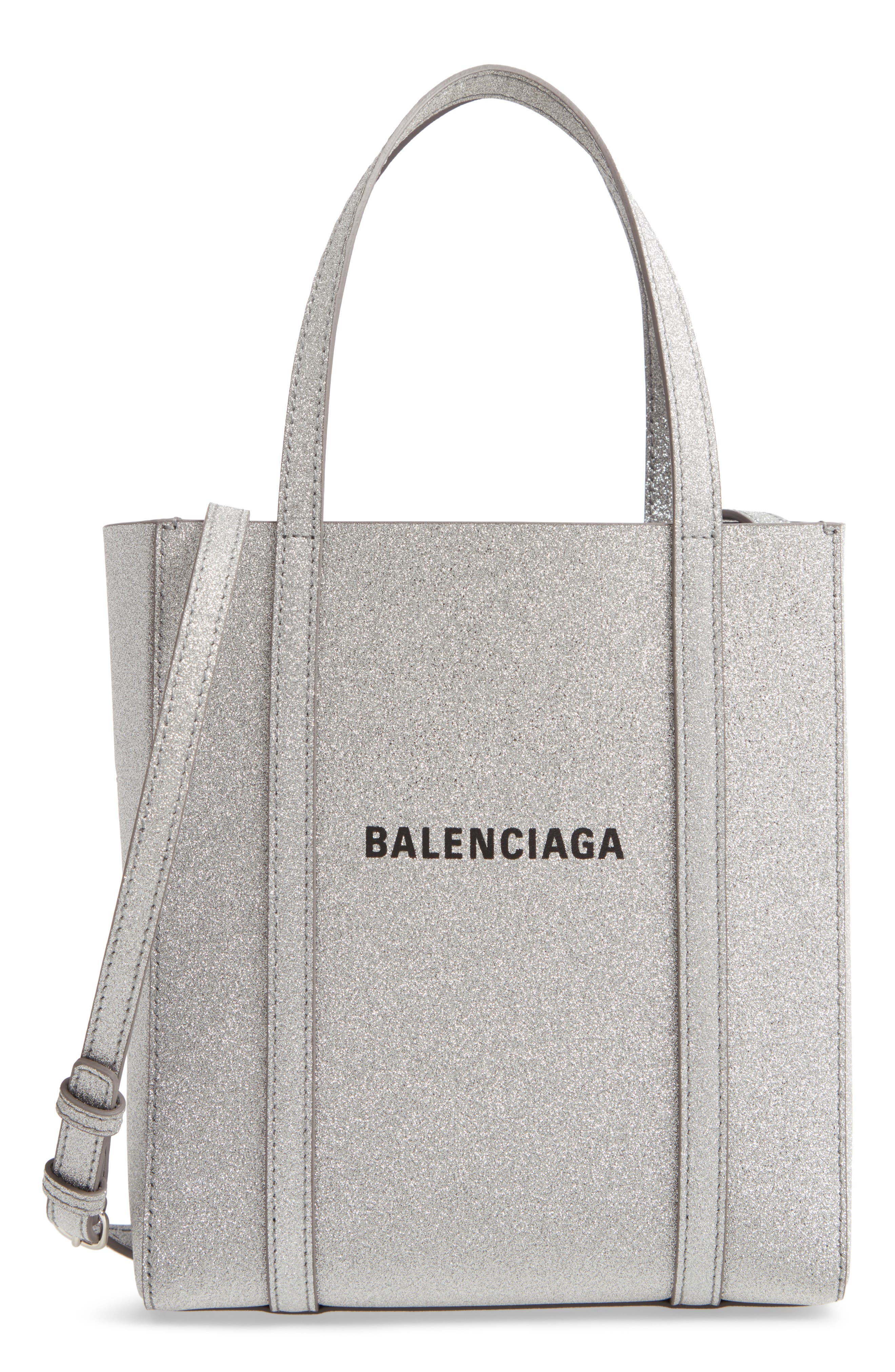 Balenciaga Extra Extra Small Everyday Glitter Leather Tote, Main, color, 