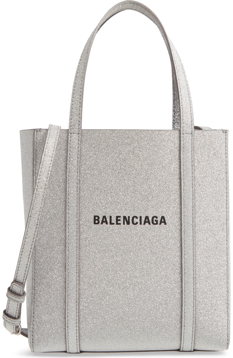Balenciaga Extra Extra Small Everyday Glitter Leather Tote, Main, color,