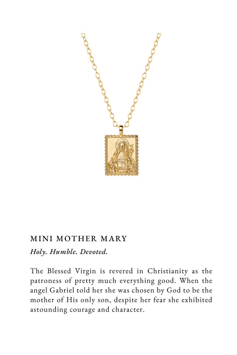 Mother Mary Pendant Necklace, Alternate, color, GOLD VERMEIL