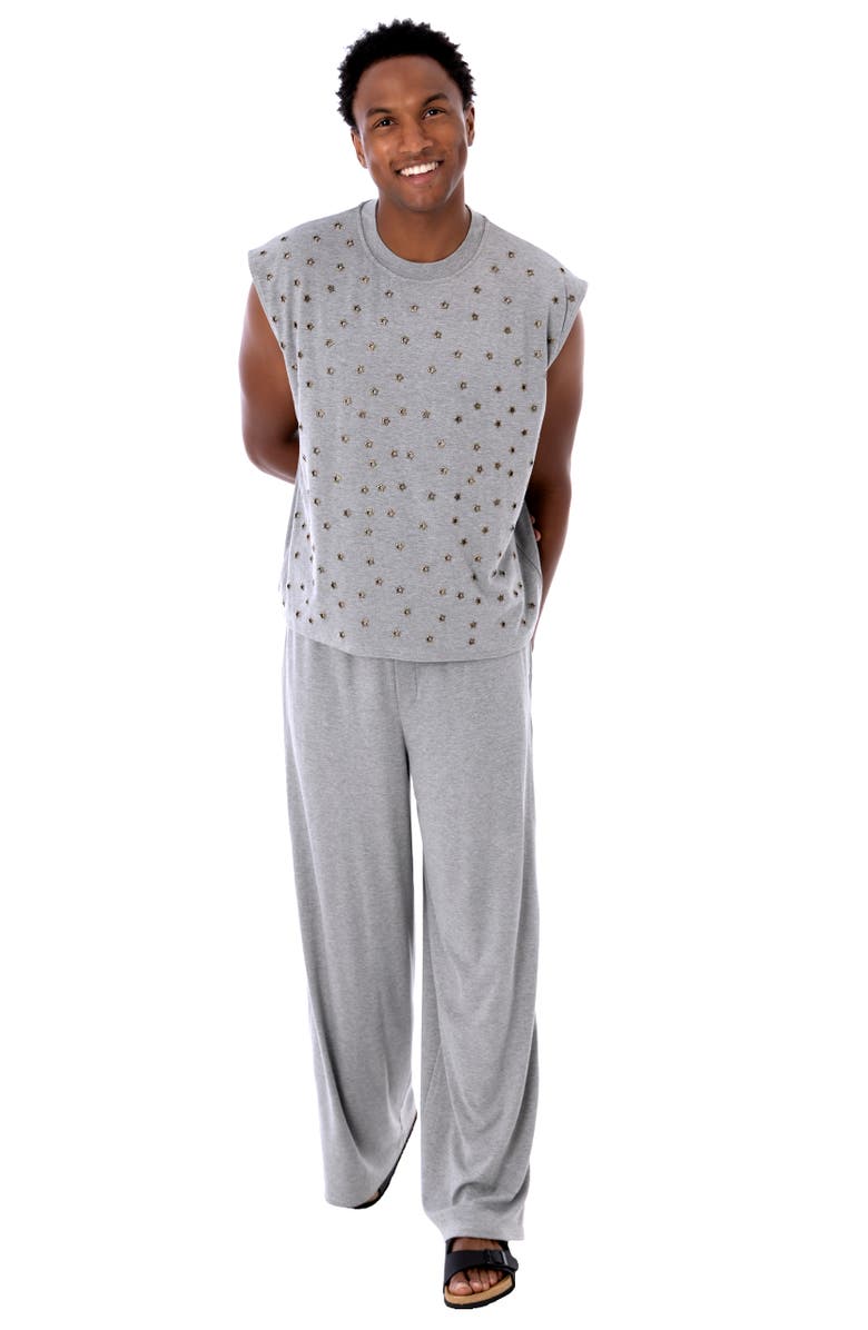 Dai Moda Mays Star Grommet T-shirt, Alternate, color, Grey