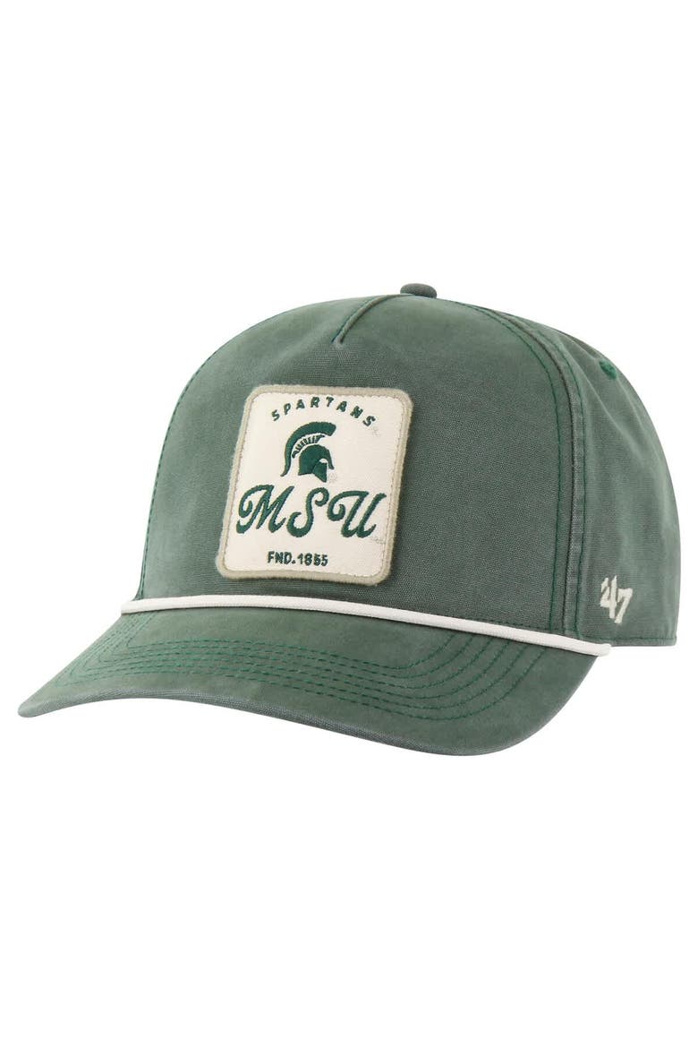Men's '47 Green Michigan State Spartans Pitstop Hitch Rope Adjustable Hat, Main, color, Green
