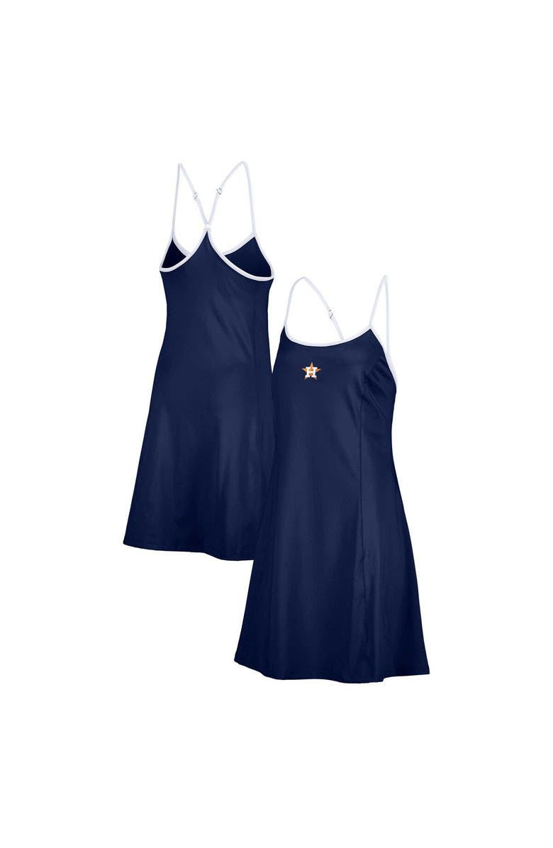 LUSSO Women's Lusso  Navy Houston Astros Nakita Strappy V-Neck Dress, Main, color, 