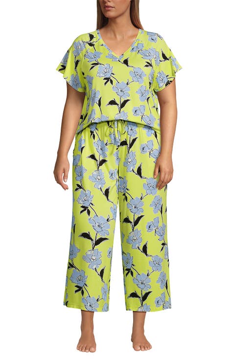 Cooling Pajama Set - Short Sleeve Top and Crop Pants