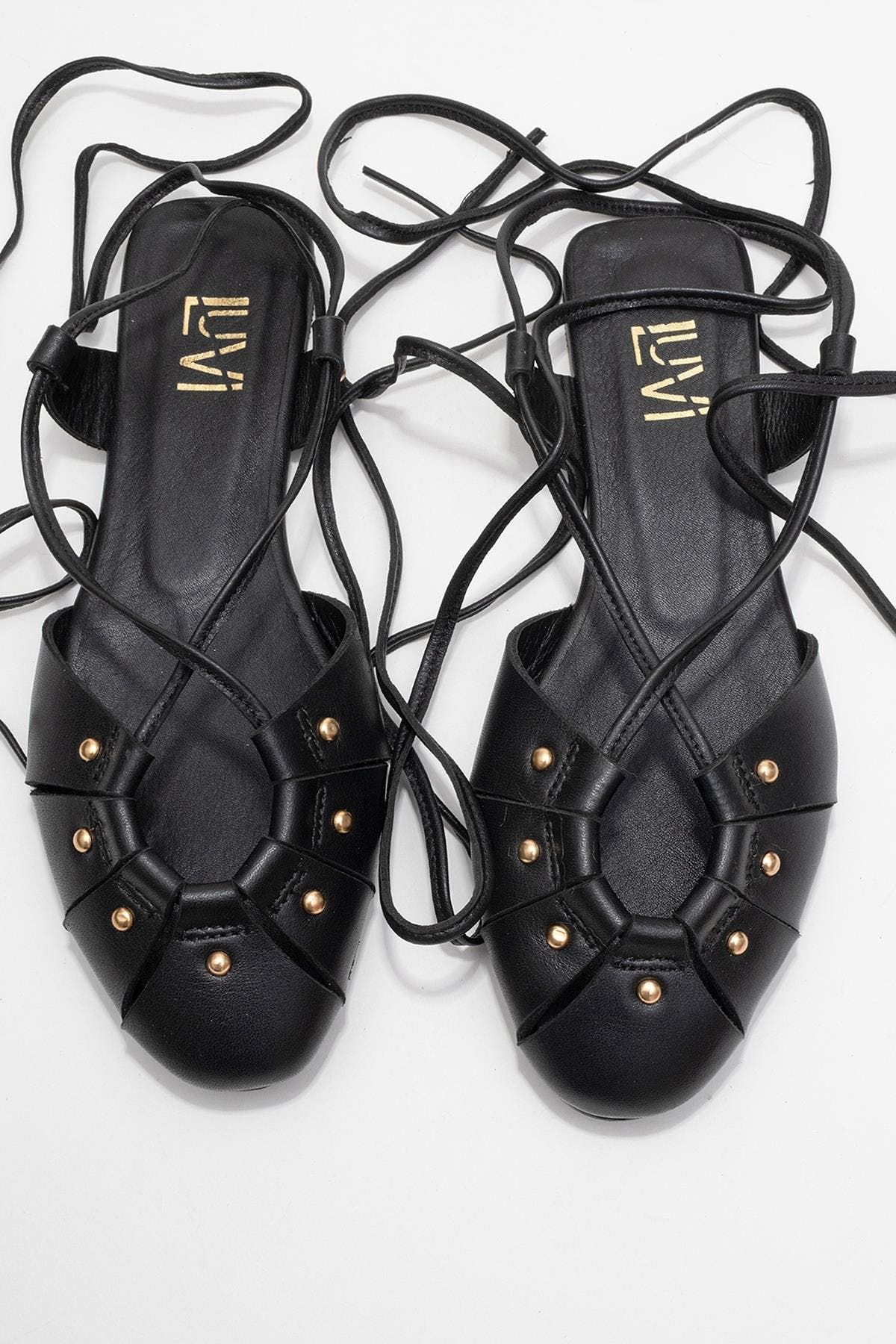 Forever & Always Shoes Daria Leather Ankle Lace-Up Sandal, Alternate, color, Black