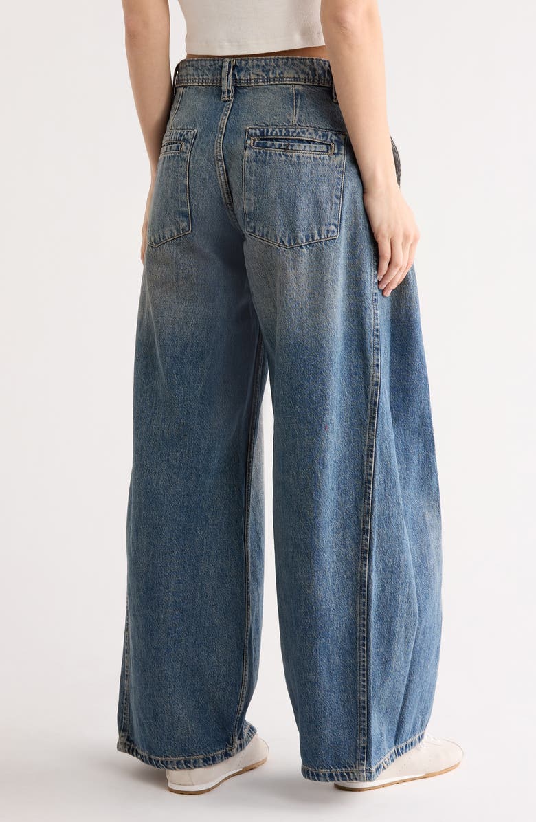 Free People Block Party Pleated Boyfriend Jeans, Alternate, color, 