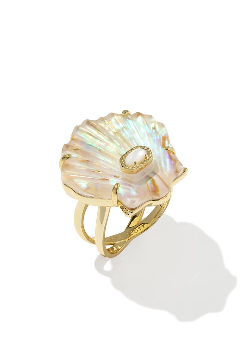 Lucia Shell Cocktail Ring, Main, color, GOLD IRIDESCENT ABALONE