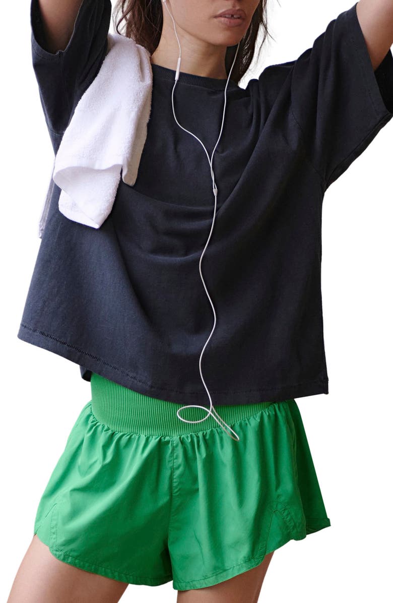 Free People FP Movement Tackle Cotton T-Shirt, Main, color, Black