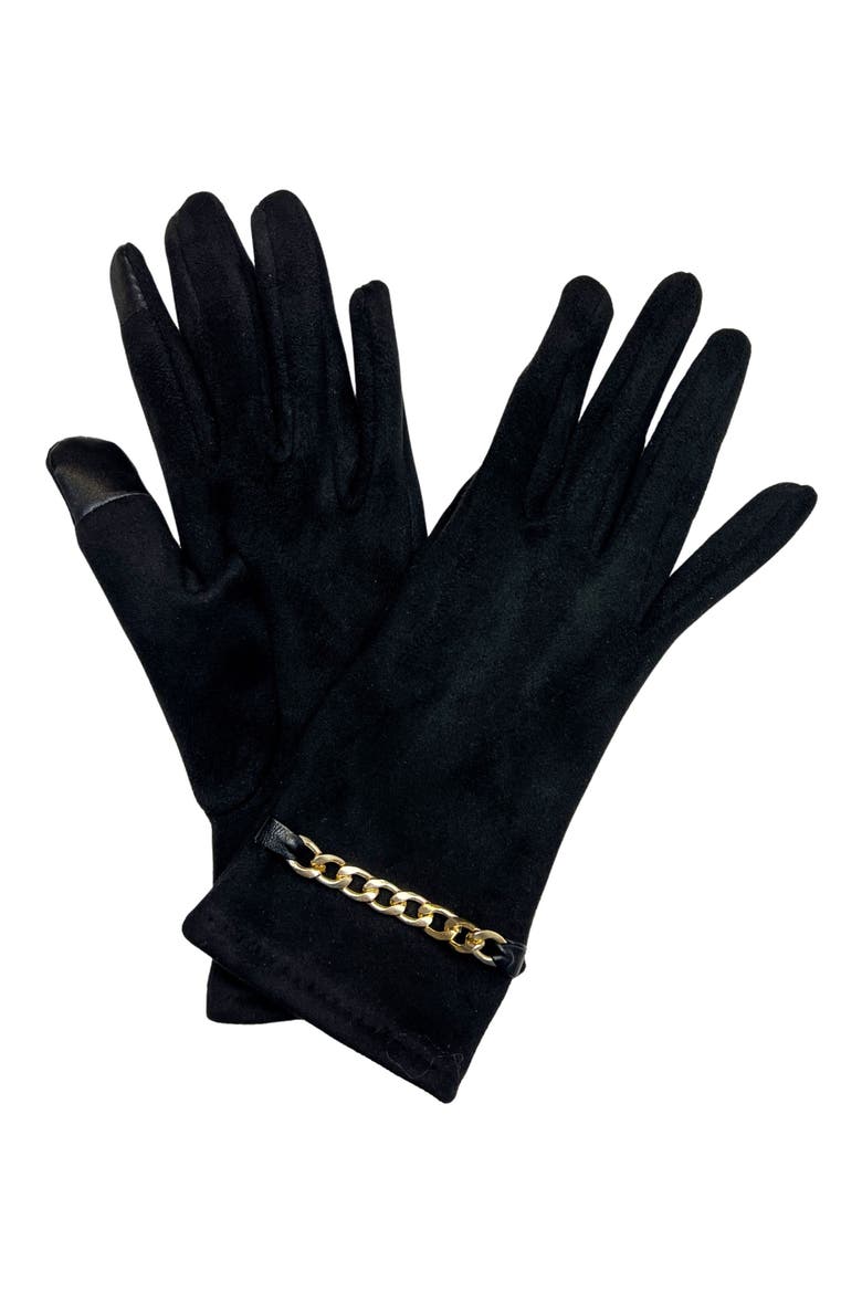 Chain Touchscreen Gloves, Main, color, BLACK