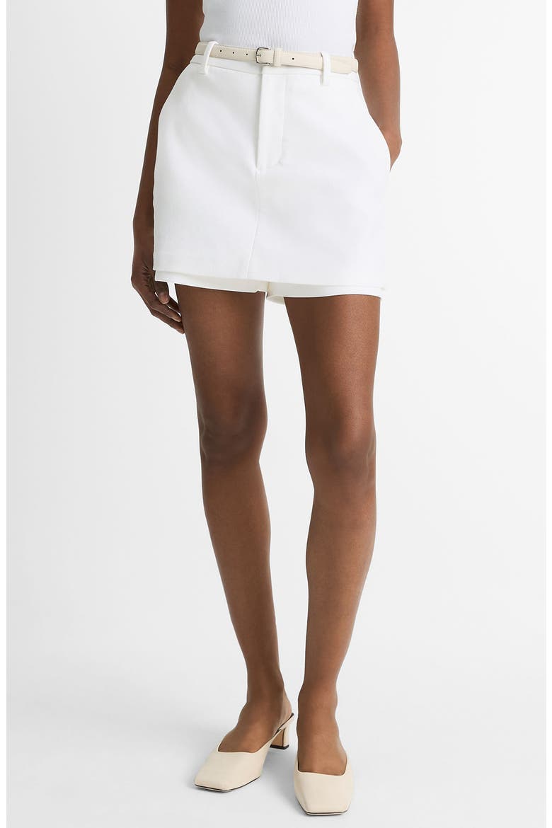 Tailored Stretch Cotton Skort, Main, color, OPTIC WHITE