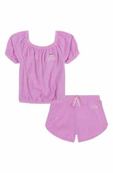 Juicy Couture Kids' Puff Sleeve Terry Top & Shorts Set