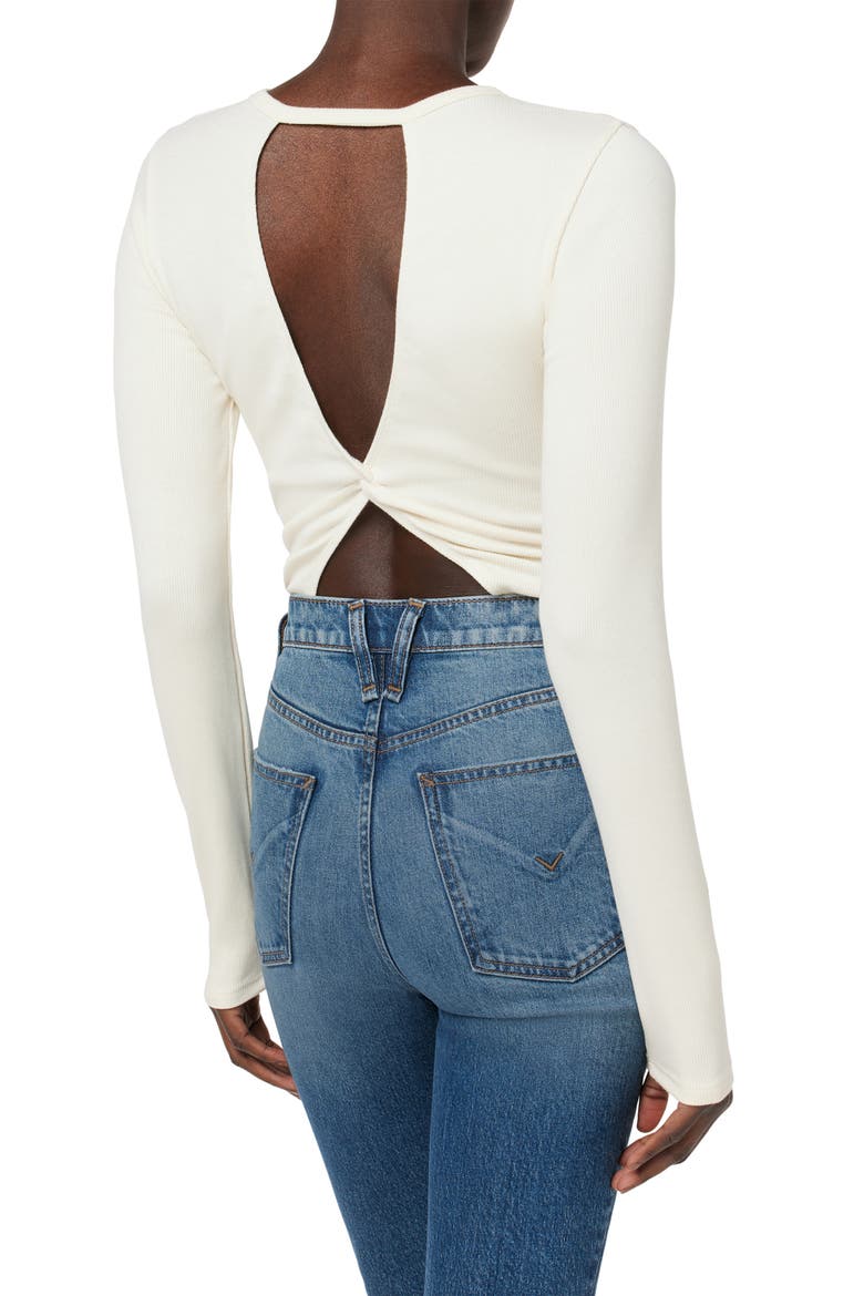 Knot Back Bodysuit, Alternate, color, ECRU