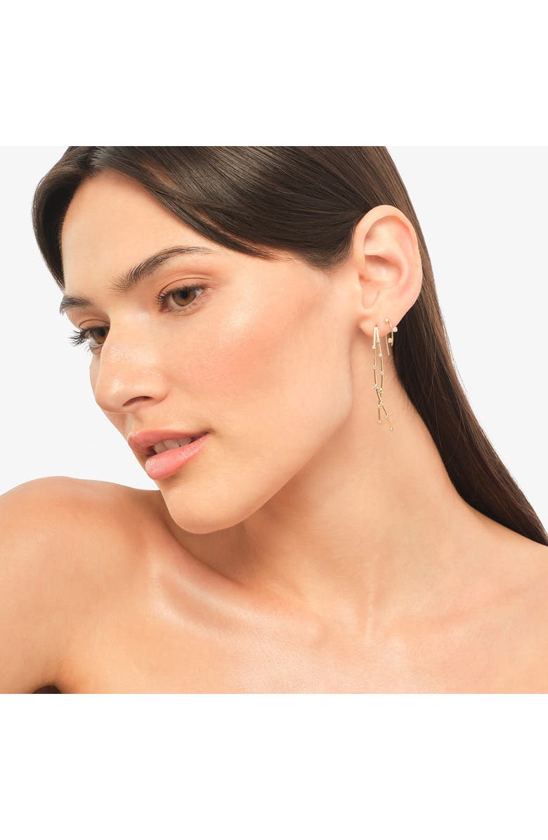 LANA 14K Gold Mini Solo Hooked on Diamond Threader Earrings, Alternate, color, Yellow Gold