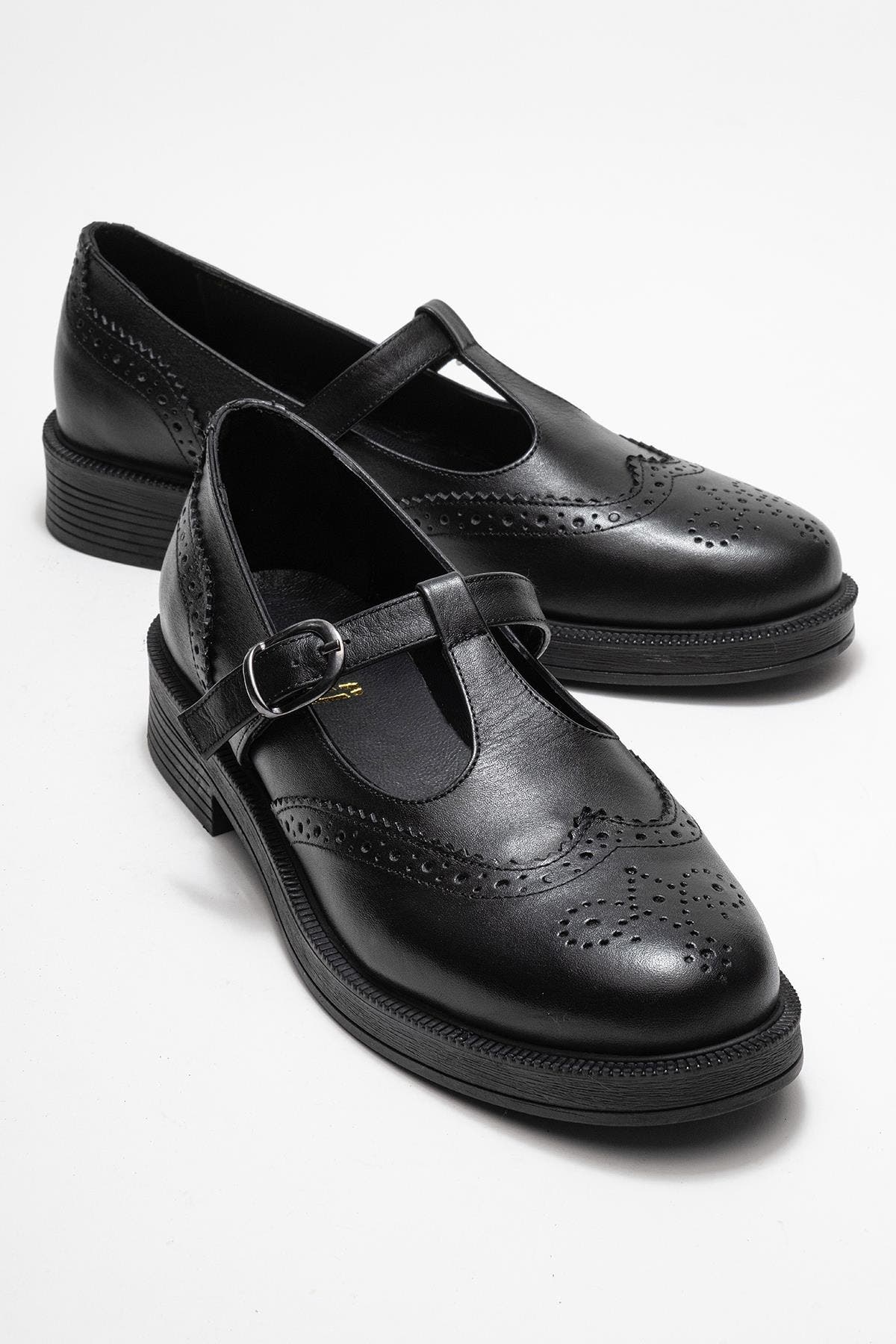 Forever & Always Shoes Janney Leather Strap Loafers, Alternate, color, Black Leather