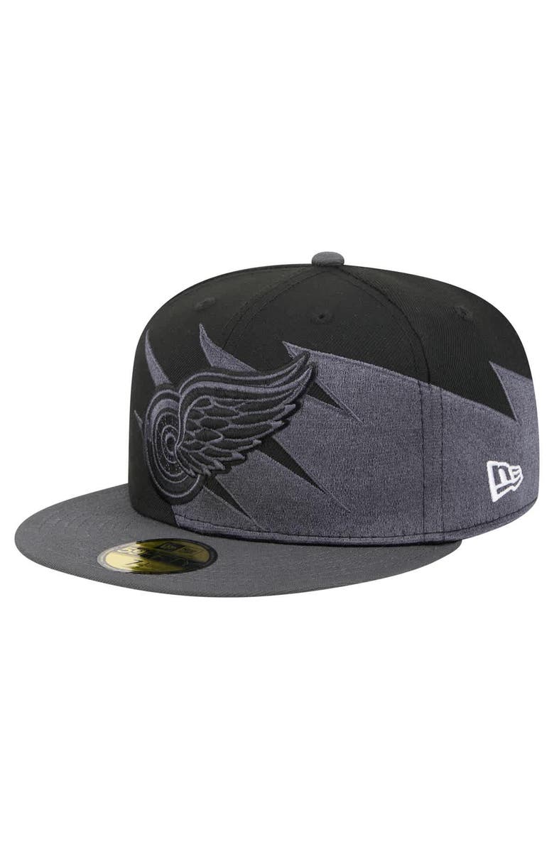 New Era Men's New Era Black Detroit Red Wings Spikes 59FIFTY Fitted Hat, Main, color, Black