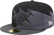 New Era Men's New Era  Black Detroit Red Wings Spikes 59FIFTY Fitted Hat