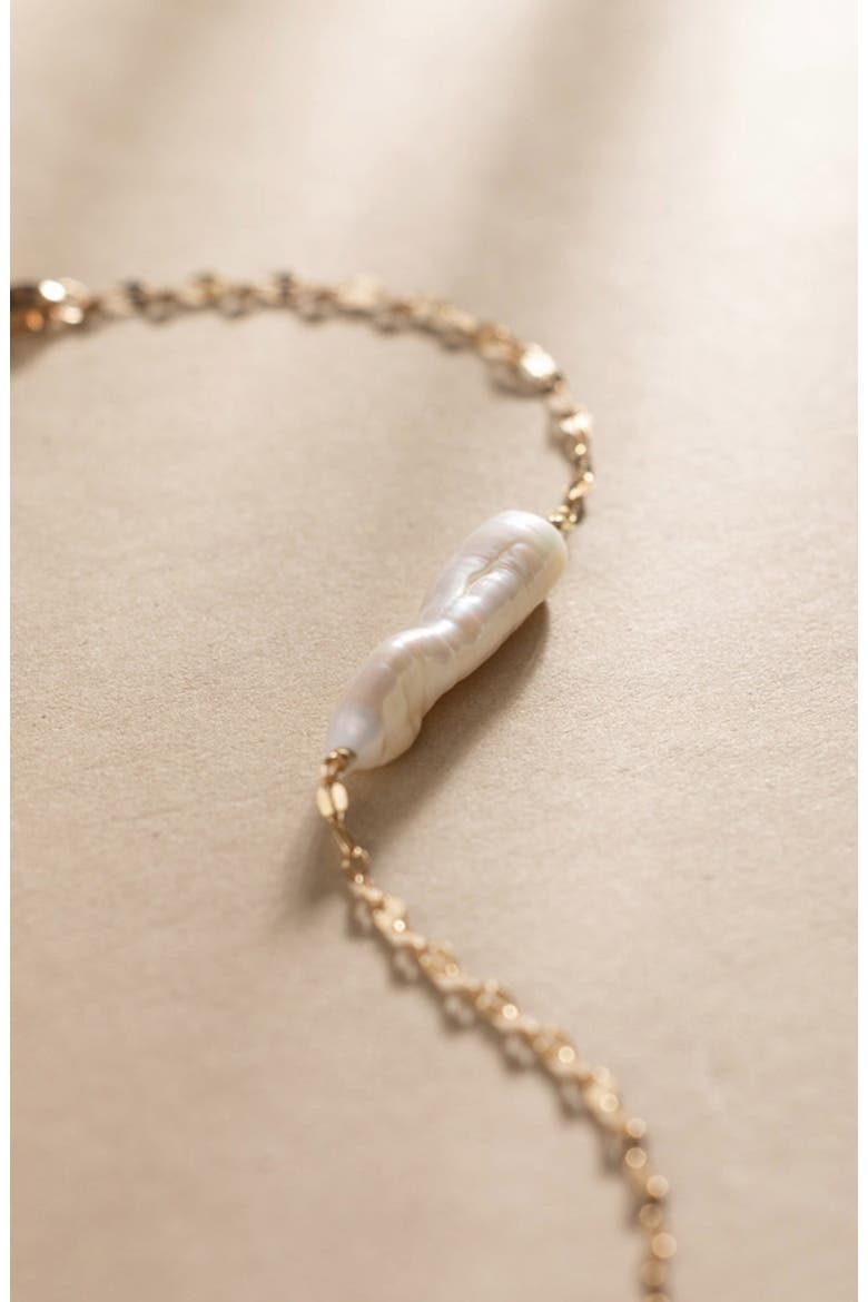 Baroque Pearl Bar Bracelet, Alternate, color, Gold Vermeil